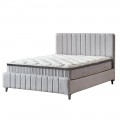 Κρεβάτι Linen με αποθηκευτικό χώρο και  ανατομικό στρώμα 160Χ200