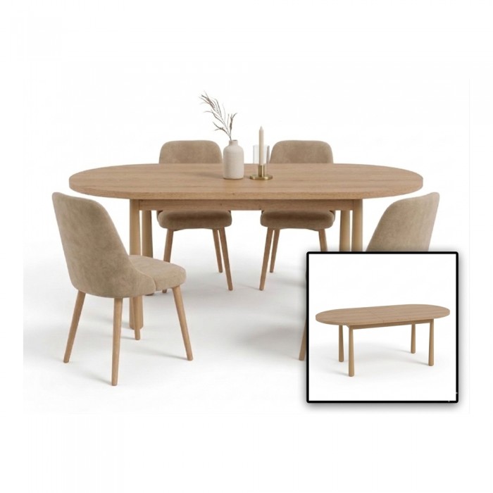 Tραπέζι Oval Natural Bold Επεκτεινόμενο