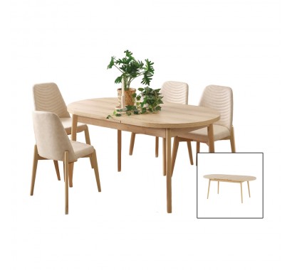 Tραπέζι Oval Φυσικό Επεκτεινόμενο