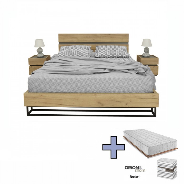 Κρεβάτι διπλό Pavia με στρώμα 