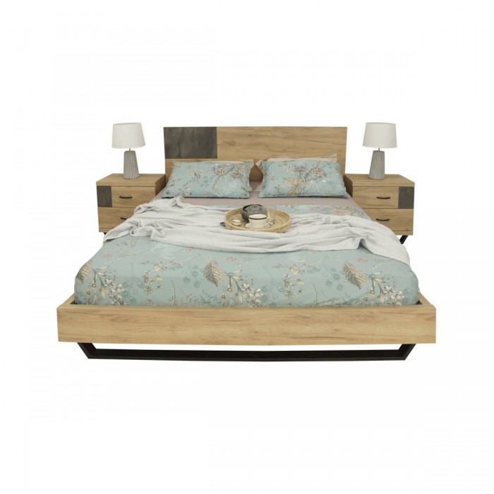 Διπλό κρεβάτι Velvet με στρώμα (160 Χ 200)