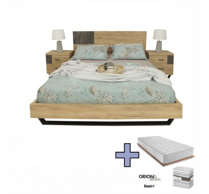 Διπλό κρεβάτι Velvet με στρώμα