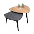 Τραπεζάκια σαλονιού Pebble Φυσικό / Μαύρο 